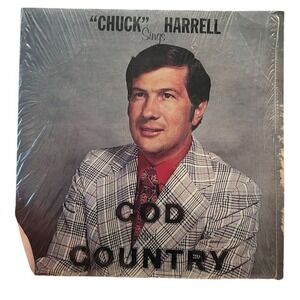 Chuck‎ Harrell Sings God and Country LP Classic Country Gospel Vinyl tested